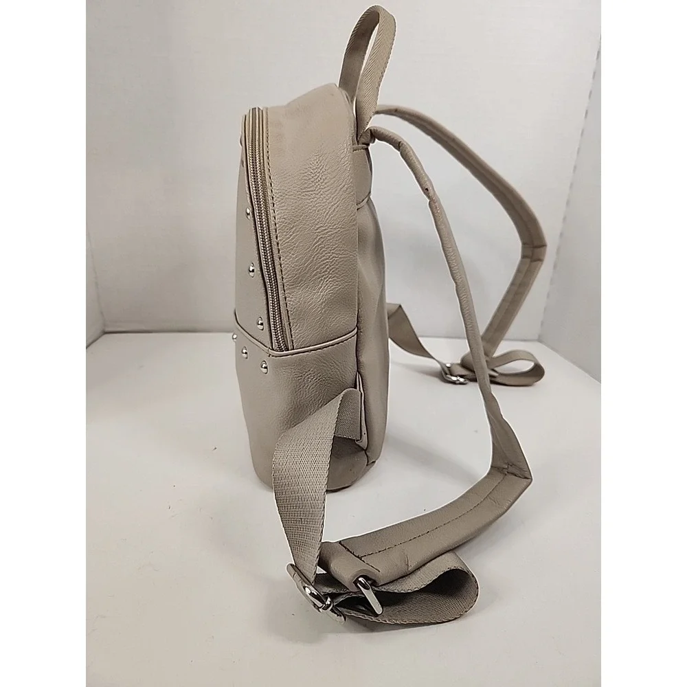 Nine West Beige‎ Studded Faux Leather Back Pack Purse 10